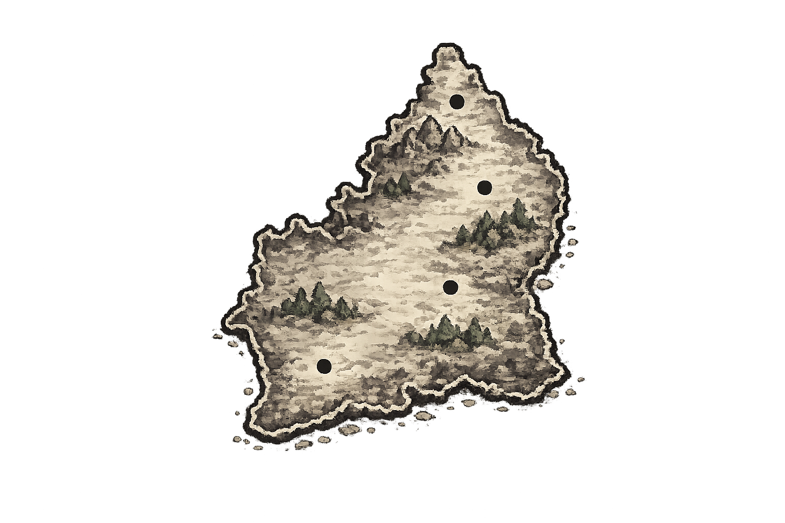 Pixel art island map of Ardenfell