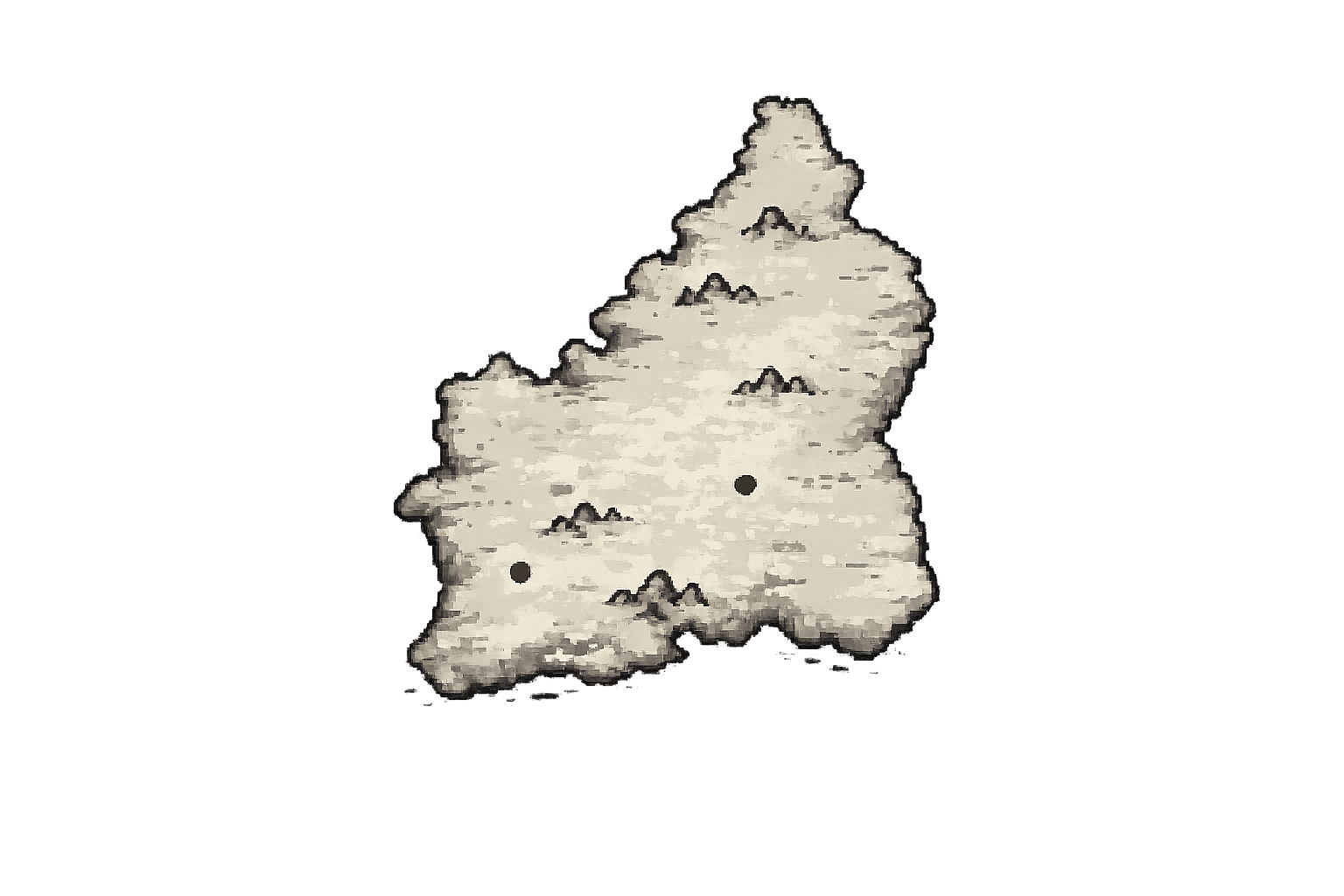 Pixel art island map of Teryndor